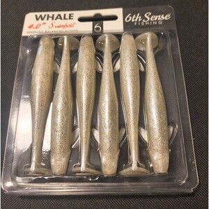 6th Sense Fishing 4" Whale Swimbait Platinum White 6 pack